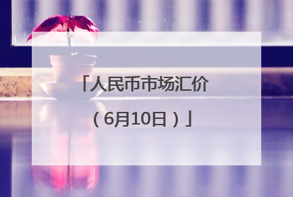 人民币市场汇价（6月10日）